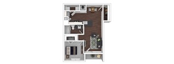1x1A2-L-BH floor plan