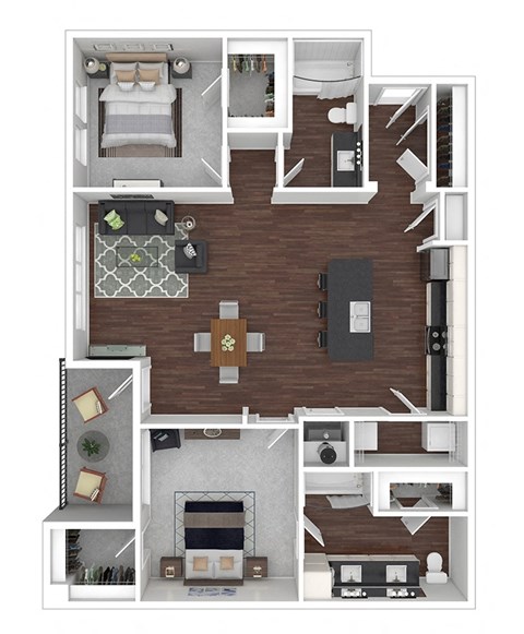 2x2B2-E floor plan