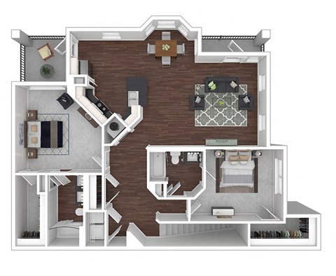 2x2B2-U-BH floor plan
