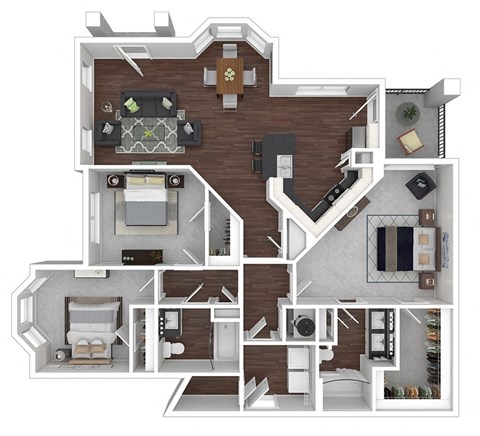 3x2C1-L-Bh floor plan