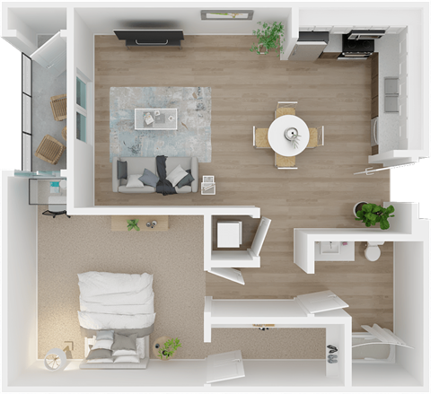 Capeaux 1x1 floorplan 1801L Apartments, Sacramento CA