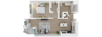 The Cassatt 1x1 floor plan at 1801 L | Sacramento, CA 95811