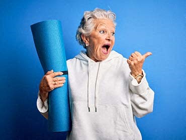 Woman with Yoga Mat