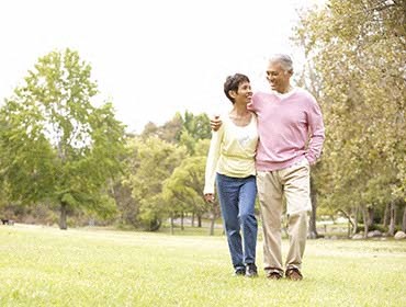 Couple walking in the park