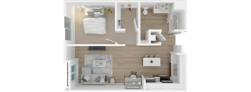 The Cezanne 1x1 floor plan at 1801 L | Sacramento, CA 95811