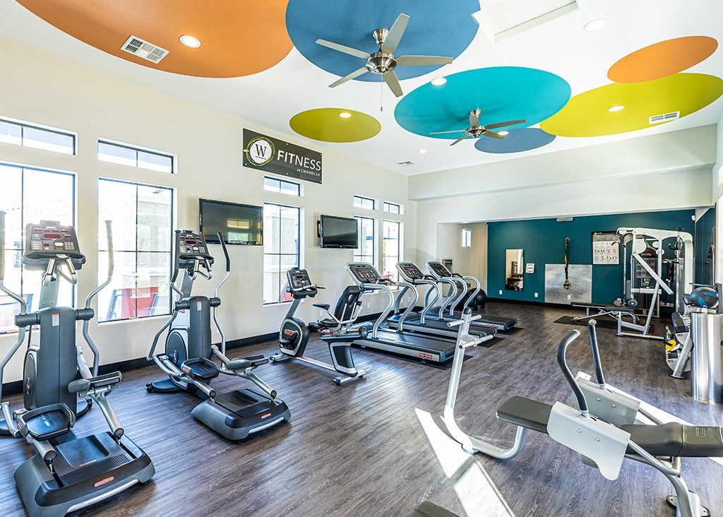 Fitness room with cardio equipment at CHANDLER APARTMENT HOMES, Las Vegas, NV