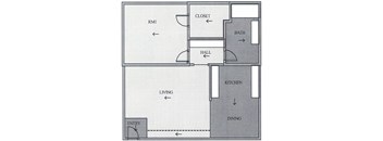 One bedroom floor plan 