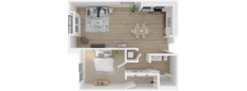 The Clemente 1x1 floor plan at 1801 L | Sacramento, CA 95811