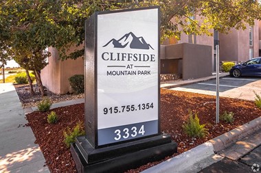 Monument sign at entry