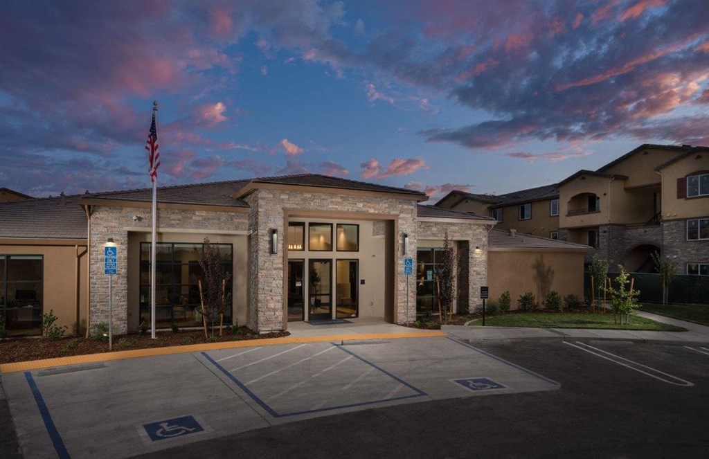 Apartments for Rent Roseville CA - Harvest at Fiddyment Ranch - Exterior of Apartment Building Main Entrance