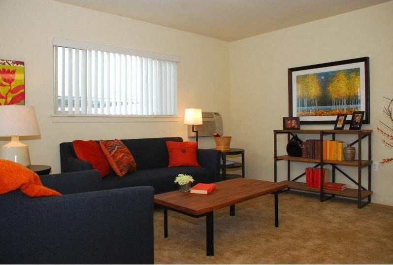 Large living space with natural lighting