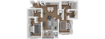 a floor plan of a house with a bedroom and a living room