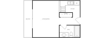 a floor plan of a bedroom with a bed and a closet at Park Capitol, Salt Lake City, UT 84103