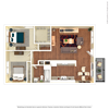 Cottage Two bedroom floor plan