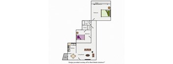 Two bedroom floor plan 850 sqft