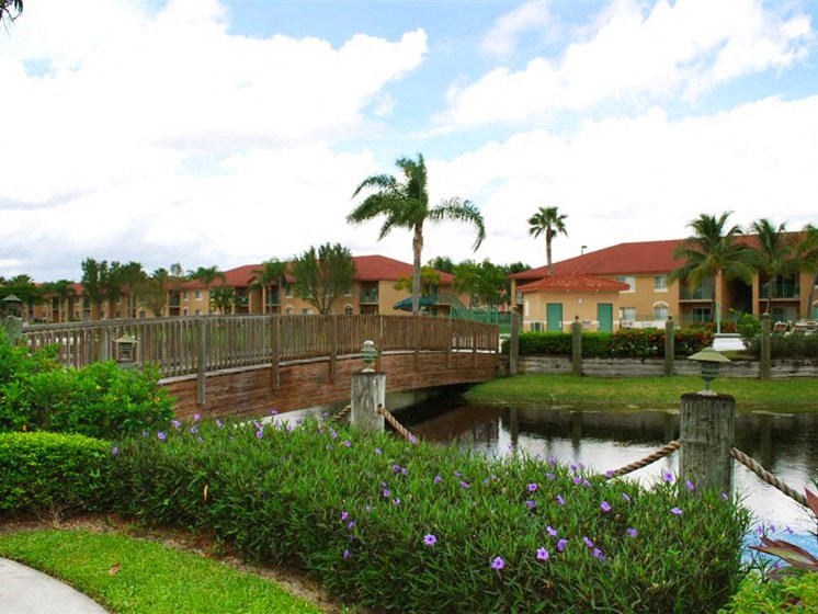 Small walking bridge at Cross Keys, North Lauderdale