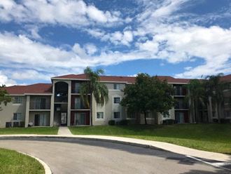 Grass in front of building Crossing University Miami Gardens in Florida