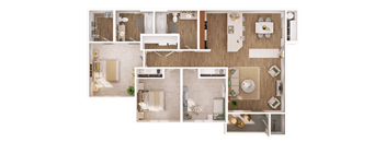 a floor plan of a 2 bedroom apartment at the calhoun greenway apartments in minneapolis