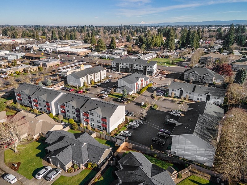 Aerial view of community at THE VILLAGE Apartments, KEIZER,  97303
