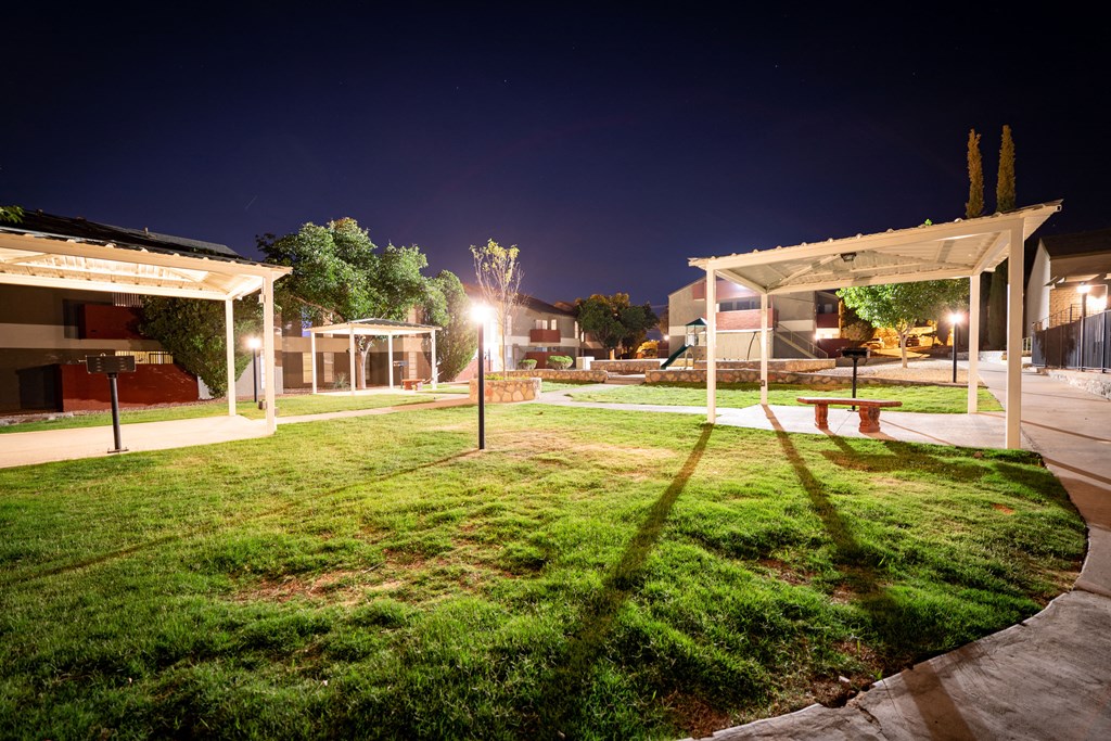 a view of the pavilion at night a view of the pavilion at night at DESERT PEAKS, EL PASO