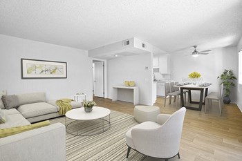 Wood floors in living room near dining area - Photo Gallery 2