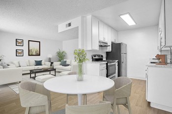 Wood floors in living room near dining area - Photo Gallery 4
