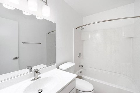 Bathroom shower and vanity 