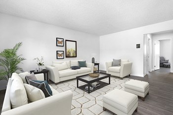 Furnished Living room with wood floors near hallway - Photo Gallery 6