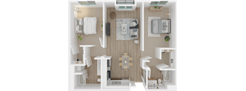 a floor plan of a 1 bedroom apartment