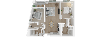 The Debucourt 2x2 floor plan at 1801 L | Sacramento, CA 95811