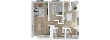 The Degas 2x2 floor plan at 1801 L | Sacramento, CA 95811