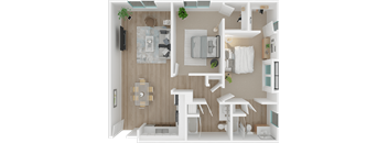 Dupre 2x2 Floor plan at 1801L Apartments, Sacramento CA