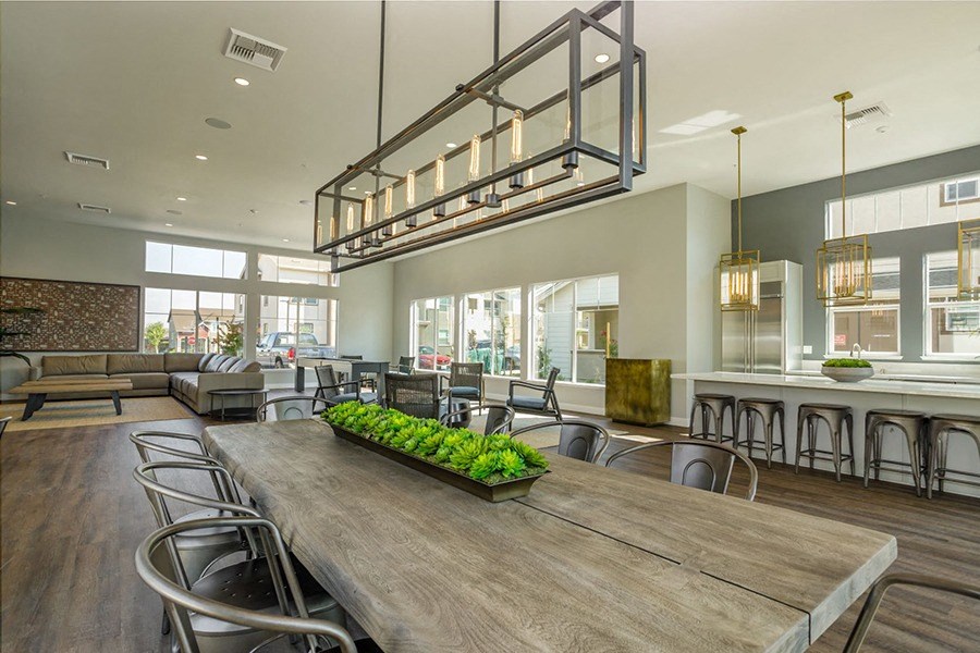 Clubhouse kitchen with island seating