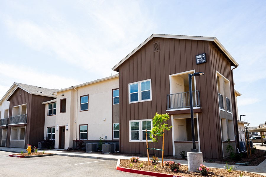 Building exterior with parking 