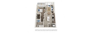 One bedroom floorplan l Element 79 apartments in El Dorado Hill
