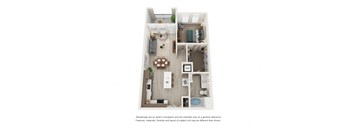 One bedroom floorplan l Element 79 apartments in El Dorado Hill