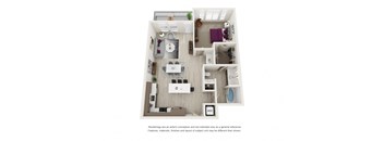 One bedroom floorplan l Element 79 apartments in El Dorado Hill