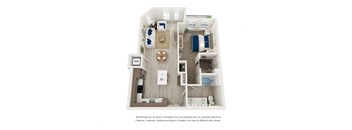 One bedroom floorplan l Element 79 apartments in El Dorado Hill