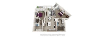 Two bedroom floor plan l Element 79 apartments in El Dorado Hill