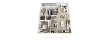 Two bedroom floor plan l Element 79 apartments in El Dorado Hill