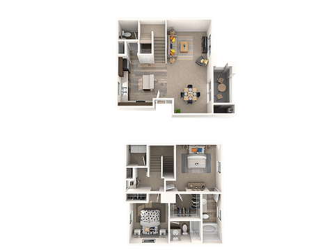 Emerson Floor Plan at EVERETT APARTMENT HOMES, Las Vegas, 89113