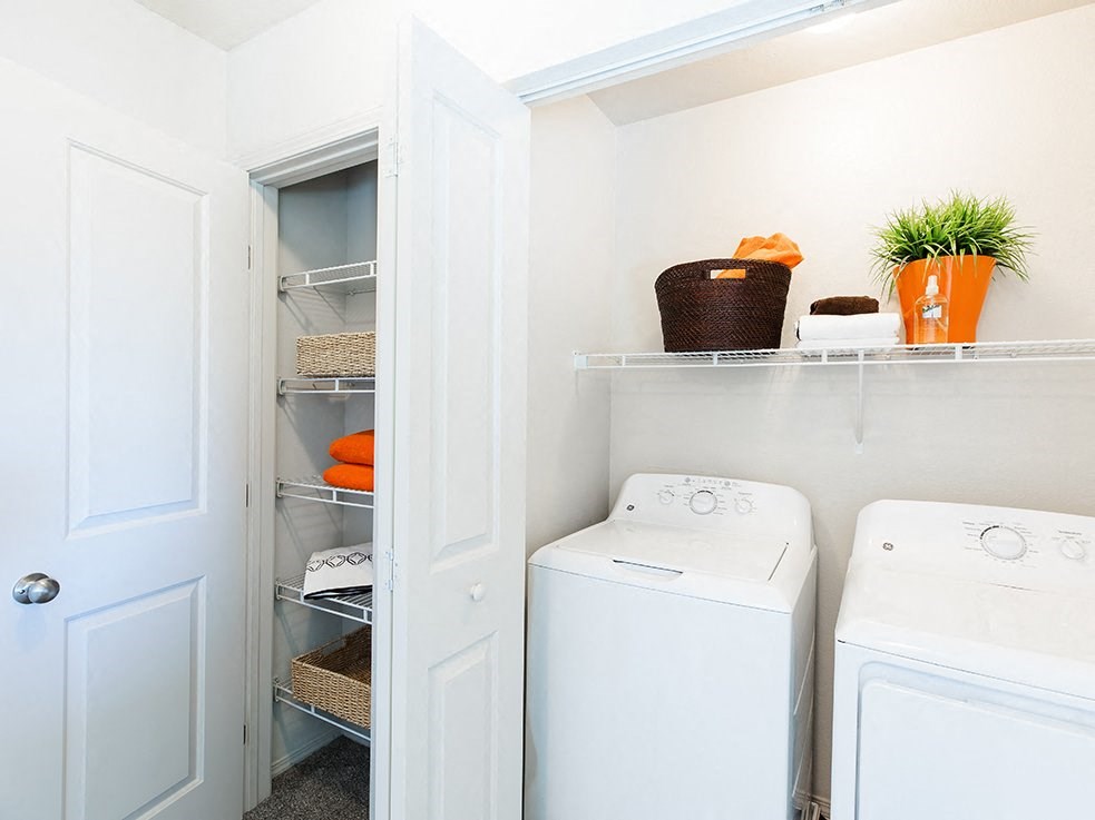 Washer and dryer near closet
