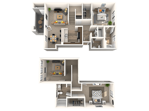 Kingston Floor Plan at EVERETT APARTMENT HOMES, Las Vegas, NV, 89113