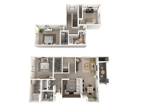 Logan Floor Plan at EVERETT APARTMENT HOMES, Las Vegas, NV, 89113