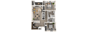 Two bedroom floor plan at EVERETT APARTMENT HOMES, Nevada, 89113