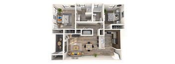 Two bedroom floor plan at EVERETT APARTMENT HOMES, Las Vegas, 89113