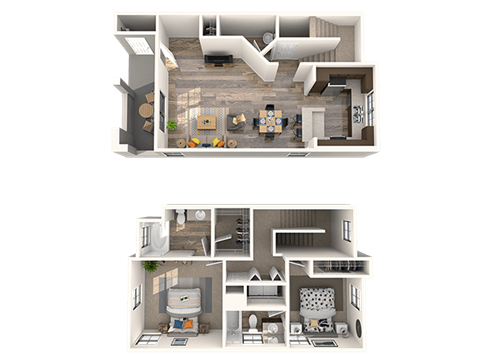 Stoneham Floor Plan at EVERETT APARTMENT HOMES, Nevada, 89113