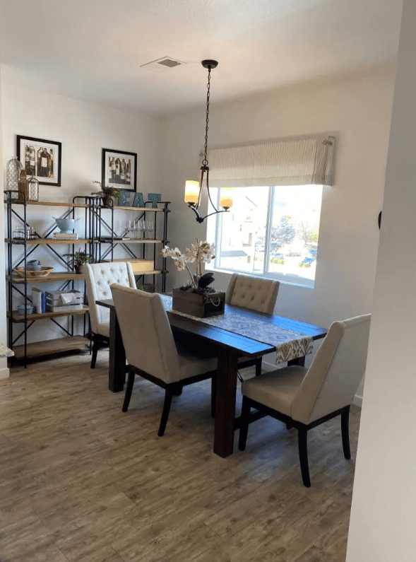 Dining area near window