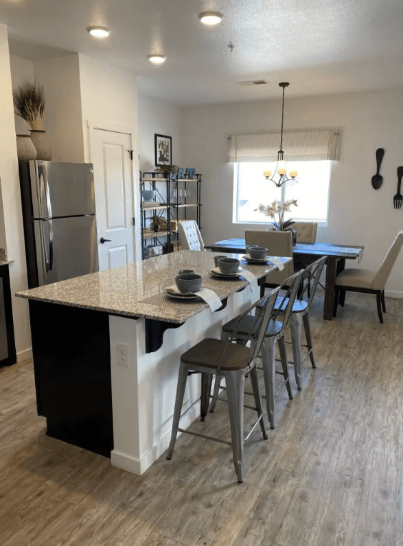 Island seating in kitchen