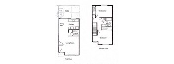 Two bedroom floor plan